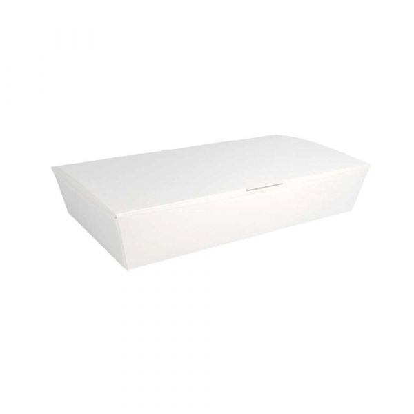 Garcia de pou CAJAS "LUNCH BOX" TAPA 'THEPACK' 1700 ML (54 oz) 230 G/M2 27 5x16 5x5 CM BLANCO CARTÓN ONDULADO NANO-MICRO (240 UNID.)