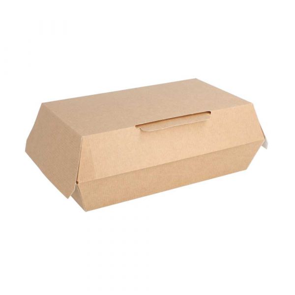 Garcia de pou CAJAS "LUNCH BOX" 'THEPACK' 220 G/M2 19 5x11 5x6 5 CM NATURAL CARTÓN ONDULADO NANO-MICRO (300 UNID.)