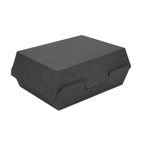 Garcia de pou CAJAS "LUNCH BOX" 'THEPACK' 230 G/M2 22 5x17x8 5 CM NEGRO CARTÓN ONDULADO NANO-MICRO (300 UNID.)