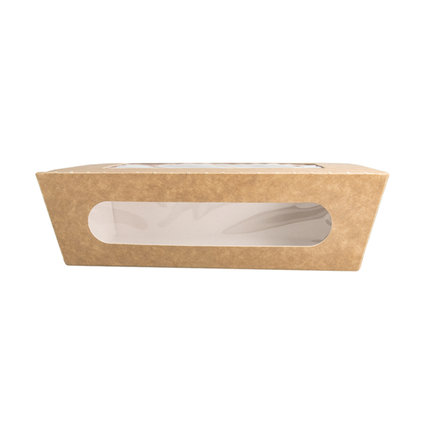 Garcia De Pou CAJAS PARA ENSALADA CON VENTANA 1200 ML - 40 Oz 391 G/M2 + PE 20 4x14 2x6 CM MARRÓN CARTONCILLO (200 UNID.)