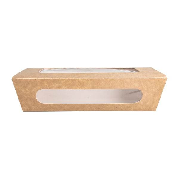 Garcia De Pou CAJAS PARA ENSALADA CON VENTANA 900 ML - 30 Oz 391 G/M2 + PE 20x12x5 CM MARRÓN CARTONCILLO (200 UNID.)