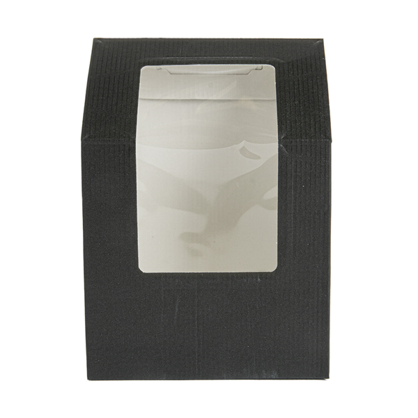 Garcia De Pou CAJAS PARA "TORTILLA" CON VENTANA 'THEPACK' 230 G/M2 + OPP 9 2x5 1x9 2/12 5 CM NEGRO CARTÓN ONDULADO NANO-MICRO (600 UNID.)
