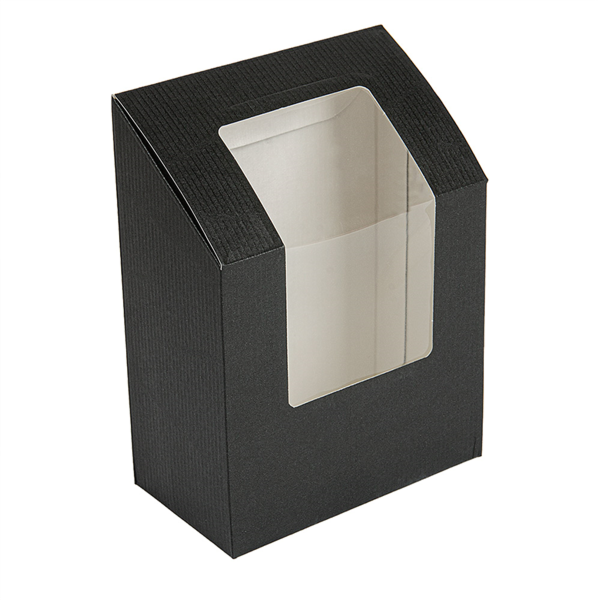 Garcia de pou CAJAS PARA "TORTILLA" CON VENTANA 'THEPACK' 230 G/M2 + OPP 9 2x5 1x9 2/12 5 CM NEGRO CARTÓN ONDULADO NANO-MICRO (600 UNID.)