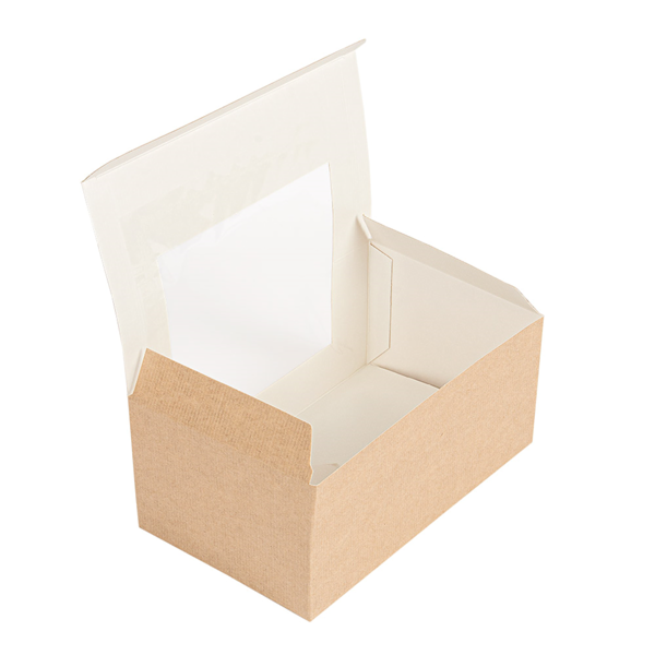 Garcia De Pou CAJAS PASTELERÍA CON VENTANA 'THEPACK' 240 G/M2 + OPP 18x11x8 CM NATURAL CARTÓN ONDULADO NANO-MICRO (400 UNID.)