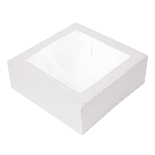 Garcia de pou CAJAS PASTELERÍA CON VENTANA 'THEPACK' 250 G/M2 + OPP 16x16x8 CM BLANCO CARTÓN ONDULADO NANO-MICRO (200 UNID.)