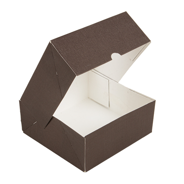 Garcia De Pou CAJAS PASTELERÍA CON VENTANA 'THEPACK' 250 G/M2 + OPP 18x18x7 5 CM CHOCOLATE CARTÓN ONDULADO NANO-MICRO (200 UNID.)