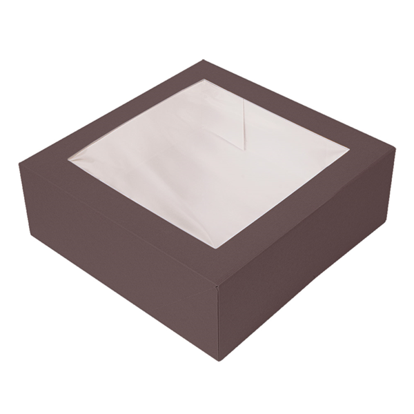 Garcia de pou CAJAS PASTELERÍA CON VENTANA 'THEPACK' 250 G/M2 + OPP 16x16x8 CM CHOCOLATE CARTÓN ONDULADO NANO-MICRO (200 UNID.)