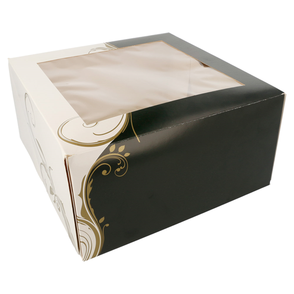Garcia De Pou CAJAS PASTELERÍA CON VENTANA 'THEPACK CLASSIC' 250 G/M2 24x24x12 CM BLANCO CARTÓN ONDULADO NANO-MICRO (100 UNID.)