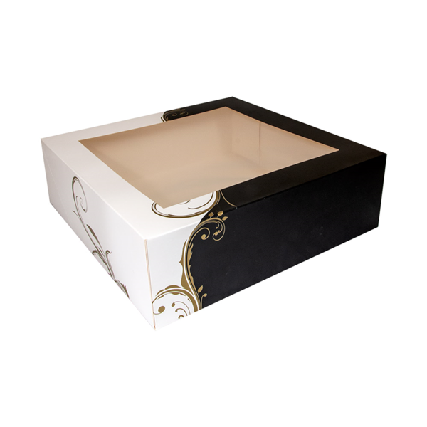 Garcia De Pou CAJAS PASTELERÍA CON VENTANA 'THEPACK CLASSIC' 250 G/M2 32x32x10 CM BLANCO CARTÓN ONDULADO NANO-MICRO (100 UNID.)