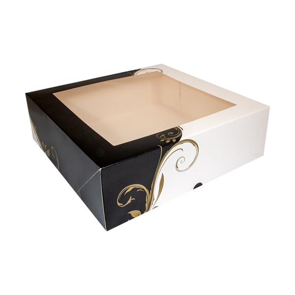Garcia de pou CAJAS PASTELERÍA CON VENTANA 'THEPACK CLASSIC' 250 G/M2 32x32x10 CM BLANCO CARTÓN ONDULADO NANO-MICRO (100 UNID.)