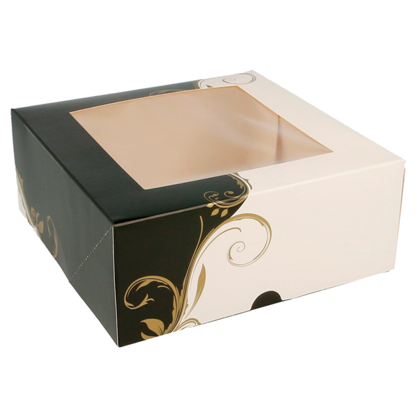 Garcia De Pou CAJAS PASTELERÍA CON VENTANA 'THEPACK CLASSIC' 250 G/M2 18x18x7 5 CM BLANCO CARTÓN ONDULADO NANO-MICRO (200 UNID.)