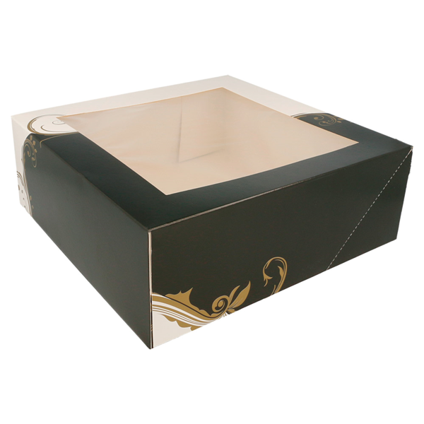 Garcia De Pou CAJAS PASTELERÍA CON VENTANA 'THEPACK CLASSIC' 250 G/M2 28x28x10 CM BLANCO CARTÓN ONDULADO NANO-MICRO (100 UNID.)