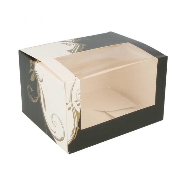 Garcia de pou CAJAS PASTELERÍA CON VENTANA 'THEPACK CLASSIC' 250 G/M2 11x13x8 CM BLANCO CARTÓN ONDULADO NANO-MICRO (800 UNID.)