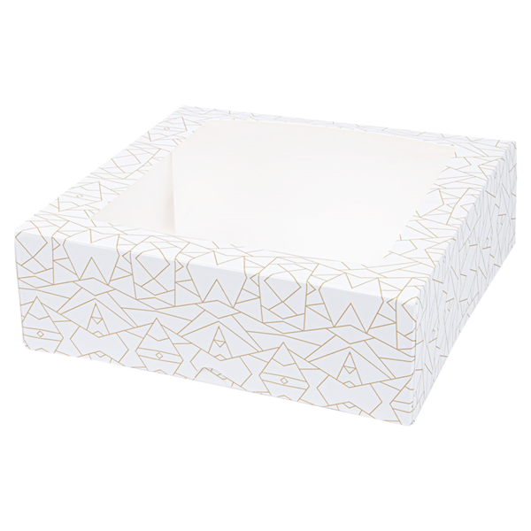 Garcia De Pou CAJAS PASTELERÍA CON VENTANA 'THEPACK DECO' 250 G/M2 + OPP 23x23x7 5 CM BLANCO CARTÓN ONDULADO NANO-MICRO (50 UNID.)