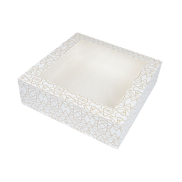 Garcia de pou CAJAS PASTELERÍA CON VENTANA 'THEPACK DECO' 250 G/M2 + OPP 32x32x10 CM BLANCO CARTÓN ONDULADO NANO-MICRO (100 UNID.)