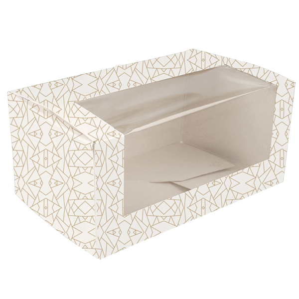 Garcia de pou CAJAS PASTELERÍA CON VENTANA 'THEPACK DECO' 250 G/M2 + OPP 18x11x8 CM BLANCO CARTÓN ONDULADO NANO-MICRO (50 UNID.)