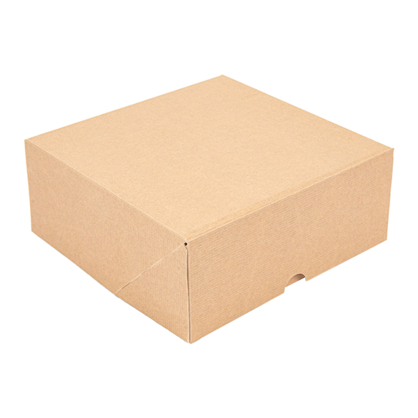 Garcia De Pou CAJAS PASTELERÍA SIN VENTANA 'THEPACK' 240 G/M2 18x18x7 5 CM NATURAL CARTÓN ONDULADO NANO-MICRO (200 UNID.)