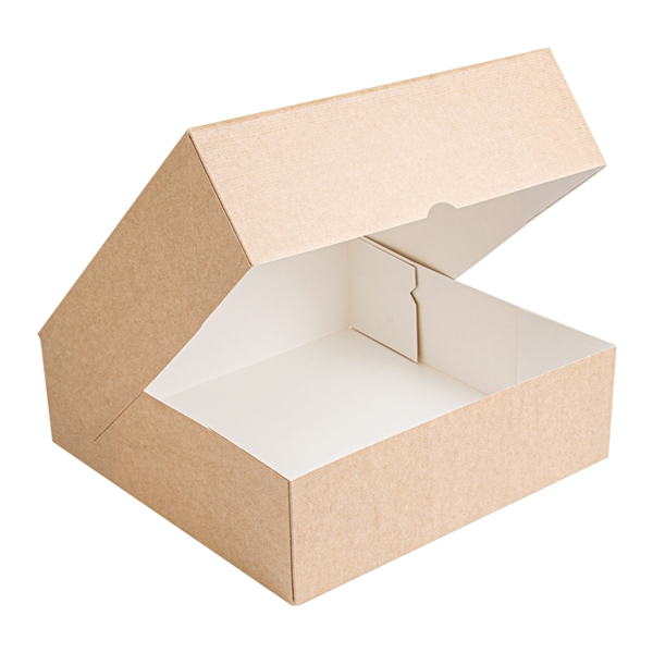 Garcia De Pou CAJAS PASTELERÍA SIN VENTANA 'THEPACK' 240 G/M2 26x26x8 CM NATURAL CARTÓN ONDULADO NANO-MICRO (100 UNID.)