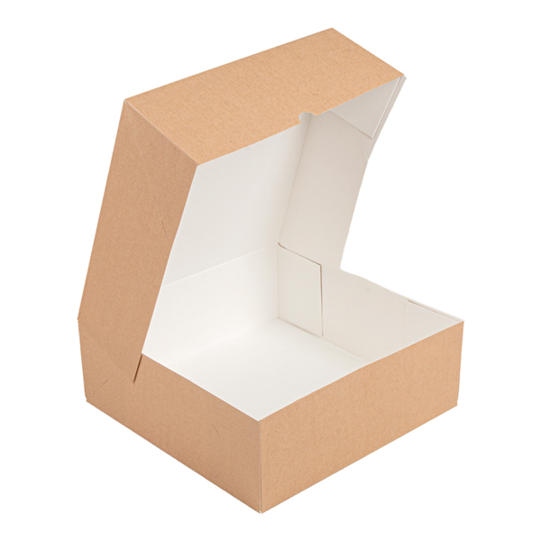 Garcia De Pou CAJAS PASTELERÍA SIN VENTANA 'THEPACK' 240 G/M2 28x28x10 CM NATURAL CARTÓN ONDULADO NANO-MICRO (100 UNID.)