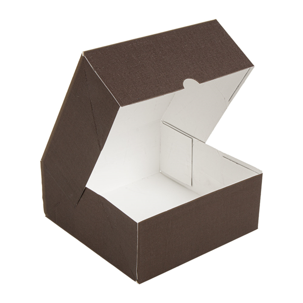 Garcia De Pou CAJAS PASTELERÍA SIN VENTANA 'THEPACK' 250 G/M2 18x18x7 5 CM CHOCOLATE CARTÓN ONDULADO NANO-MICRO (200 UNID.)