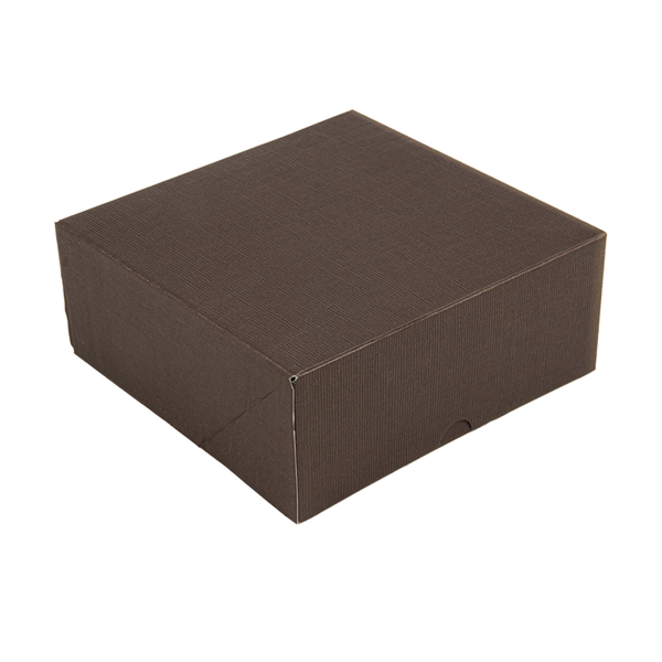 Garcia de pou CAJAS PASTELERÍA SIN VENTANA 'THEPACK' 250 G/M2 18x18x7 5 CM CHOCOLATE CARTÓN ONDULADO NANO-MICRO (200 UNID.)