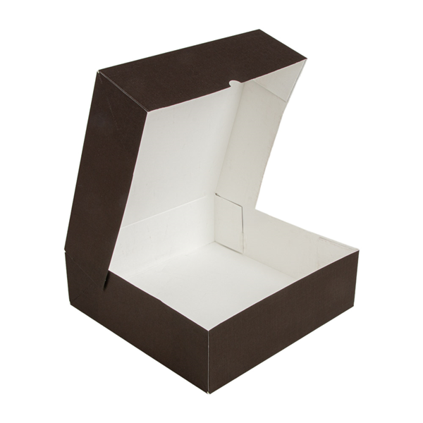 Garcia De Pou CAJAS PASTELERÍA SIN VENTANA 'THEPACK' 250 G/M2 32x32x10 CM CHOCOLATE CARTÓN ONDULADO NANO-MICRO (100 UNID.)