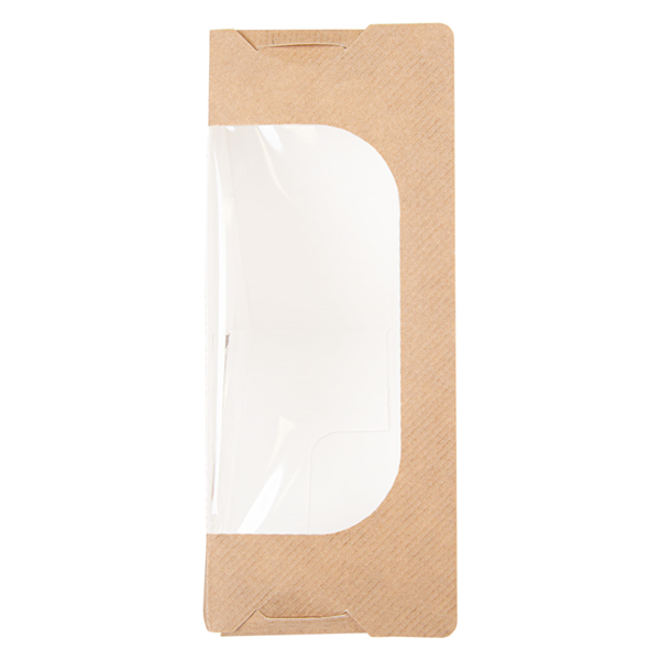 Garcia De Pou CAJAS SÁNDWICH TRIANGULAR + VENTANA AUTOADHESIVO 'THEPACK' 220 G/M2 + OPP 12 4x12 4x5 5 CM NATURAL CARTÓN ONDULADO NANO-MICRO (500 UNID.)