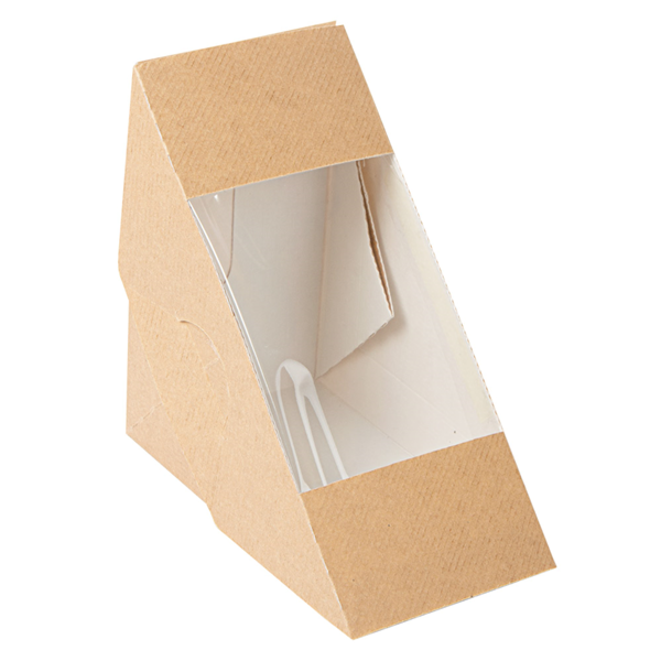Garcia De Pou CAJAS SÁNDWICHES CON VENTANA - DOBLE 'THEPACK' 220 G/M2 + OPP 12 4x12 4x7 5 CM NATURAL CARTÓN ONDULADO NANO-MICRO (500 UNID.)