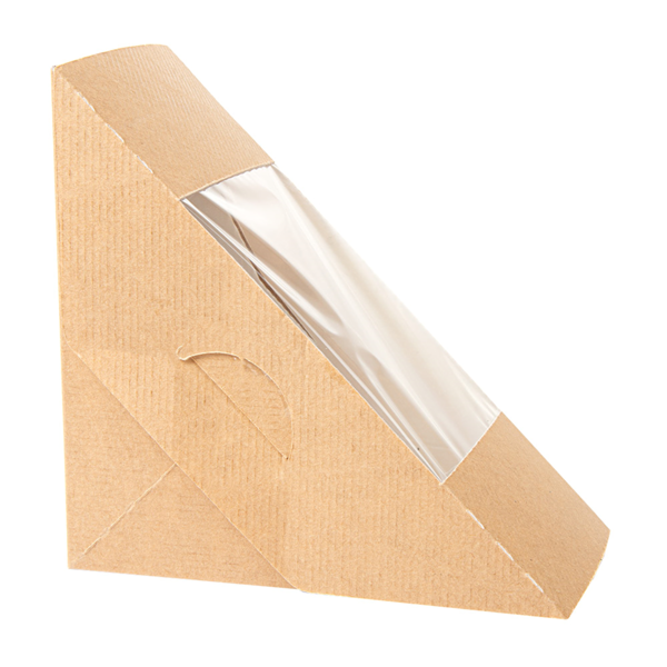 Garcia De Pou CAJAS SÁNDWICHES CON VENTANA - DOBLE 'THEPACK' 220 G/M2 + OPP 12 4x12 4x7 5 CM NATURAL CARTÓN ONDULADO NANO-MICRO (500 UNID.)
