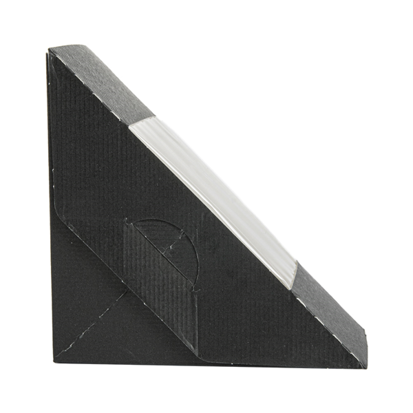 Garcia De Pou CAJAS SÁNDWICHES CON VENTANA - DOBLE 'THEPACK' 230 G/M2 + OPP 12 4x12 4x7 5 CM NEGRO CARTÓN ONDULADO NANO-MICRO (500 UNID.)
