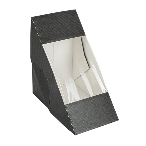 Garcia de pou CAJAS SÁNDWICHES CON VENTANA - DOBLE 'THEPACK' 230 G/M2 + OPP 12 4x12 4x7 5 CM NEGRO CARTÓN ONDULADO NANO-MICRO (500 UNID.)