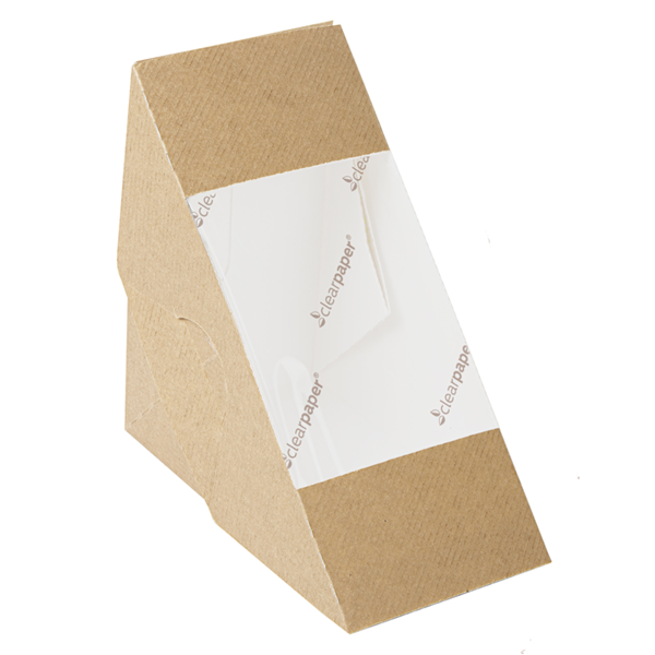 Garcia de pou CAJAS SÁNDWICHES CON VENTANA ECO - DOBLE 'THEPACK' 220 G/M2 12 4x12 4x7 5 CM NATURAL CARTÓN ONDULADO NANO-MICRO (500 UNID.)