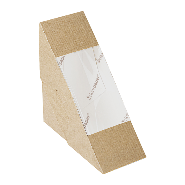 Garcia de pou CAJAS SÁNDWICHES CON VENTANA ECO - SIMPLE 'THEPACK' 220 G/M2 12 4x12 4x5 5 CM NATURAL CARTÓN ONDULADO NANO-MICRO (500 UNID.)