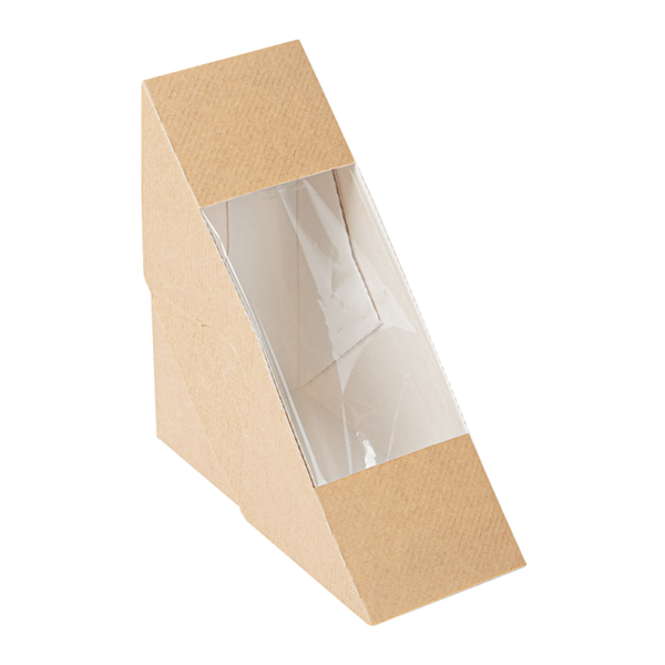 Garcia De Pou CAJAS SÁNDWICHES CON VENTANA - SIMPLE 'THEPACK' 220 G/M2 + OPP 12 4x12 4x5 5 CM NATURAL CARTÓN ONDULADO NANO-MICRO (500 UNID.)