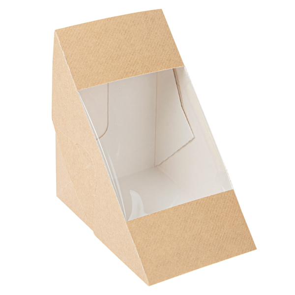 Garcia De Pou CAJAS SÁNDWICHES CON VENTANA - TRIPLE 'THEPACK' 220 G/M2 + OPP 12 4x12 4x8 3 CM NATURAL CARTÓN ONDULADO NANO-MICRO (500 UNID.)