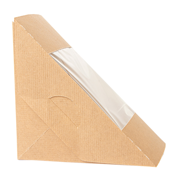 Garcia De Pou CAJAS SÁNDWICHES CON VENTANA - TRIPLE 'THEPACK' 220 G/M2 + OPP 12 4x12 4x8 3 CM NATURAL CARTÓN ONDULADO NANO-MICRO (500 UNID.)