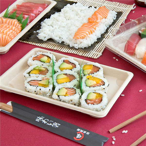Garcia De Pou CAJAS SUSHI 'BIONIC' 21 3x13 3x1 5 CM NATURAL BAGAZO (800 UNID.)