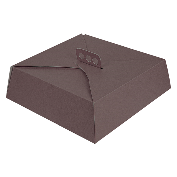 Garcia de pou CAJAS TARTAS CUADRADAS 'THEPACK' 290 G/M2 34x34x10 CM CHOCOLATE CARTÓN ONDULADO NANO-MICRO (100 UNID.)