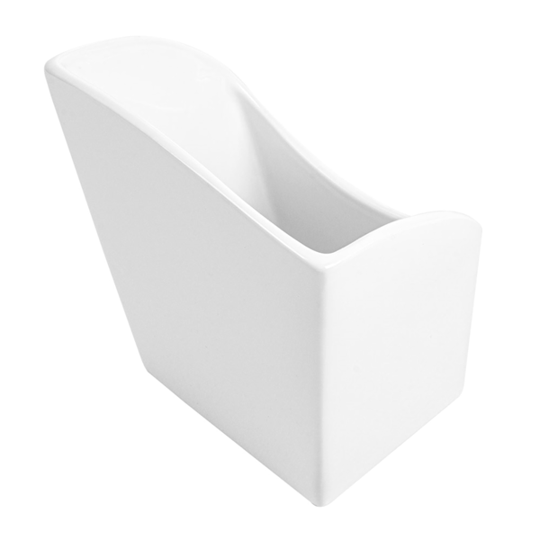 Garcia De Pou CAJETILLA PARA FRITOS L 13 3x9 4x14 6 CM BLANCO PORCELANA (6 UNID.)