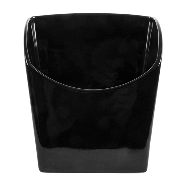 Garcia De Pou CAJETILLA PARA FRITOS L 13 3x9 4x14 6 CM NEGRO PORCELANA (6 UNID.)