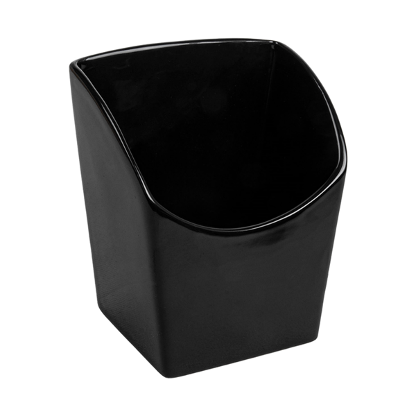 Garcia de pou CAJETILLA PARA FRITOS L 13 3x9 4x14 6 CM NEGRO PORCELANA (6 UNID.)