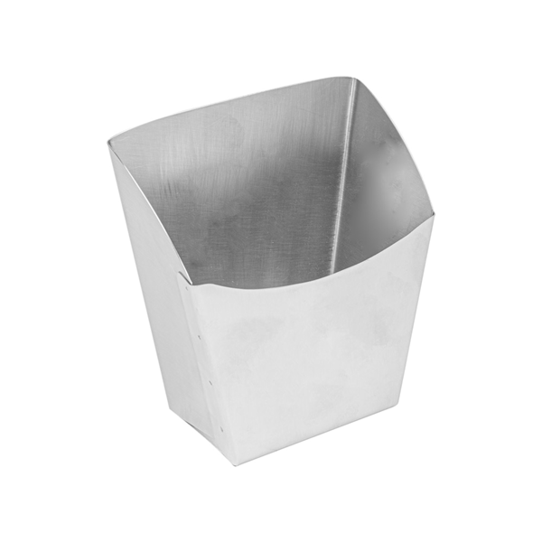 Garcia de pou CAJETILLA PARA FRITOS L 'ARTINOX' 12x6 6x14 2 CM PLATEADO INOX (12 UNID.)