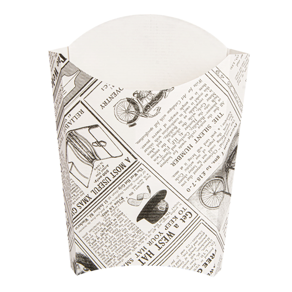 Garcia De Pou CAJETILLAS FRITAS JUMBO 'THEPACK TIMES' 165 G 230 G/M2 13 5x8 5x16 CM BLANCO CARTÓN ONDULADO NANO-MICRO (1200 UNID.)