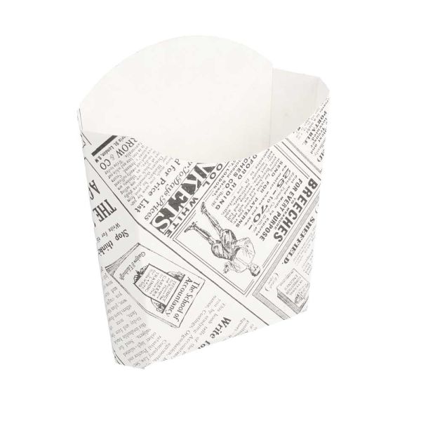 Garcia de pou CAJETILLAS FRITAS STANDARD 'THEPACK TIMES' 135 G 230 G/M2 13x8x13 5 CM BLANCO CARTÓN ONDULADO NANO-MICRO (1200 UNID.)