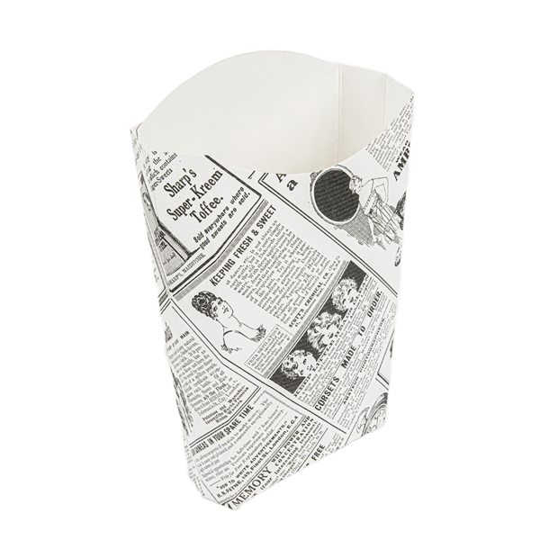 Garcia de pou CAJETILLAS FRITAS 'THEPACK TIMES' 190 G 230 G/M2 14 5x9 5x18 CM BLANCO CARTÓN ONDULADO NANO-MICRO (1200 UNID.)