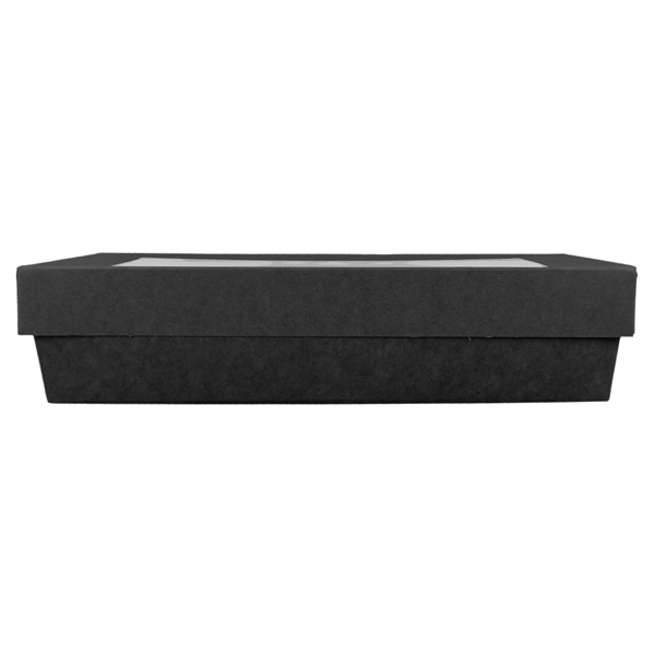 Garcia De Pou CAJITAS+TAPAS CON VENTANA 1300 ML 290 + 15 PE G/M2 21x14x5 CM NEGRO CARTONCILLO (200 UNID.)