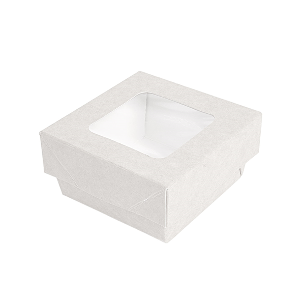 Garcia de pou CAJITAS+TAPAS CON VENTANA 200 ML - 6 6 oz 300 + 15 PE G/M2 7x7x4 CM BLANCO CARTONCILLO (250 UNID.)