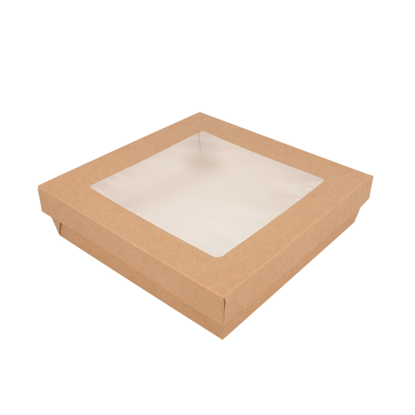 Garcia de pou CAJITAS+TAPAS CON VENTANA 'THEPACK' 1000 ML 240 G/M2 + 12PP +OPP 18 5x18 5x4 CM NATURAL CARTÓN ONDULADO NANO-MICRO (200 UNID.)