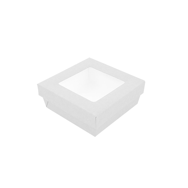 Garcia de pou CAJITAS+TAPAS CON VENTANA 'THEPACK' 500 ML 230 G/M2 + 12PP + OPP 12x12x5 CM BLANCO CARTÓN ONDULADO NANO-MICRO (250 UNID.)