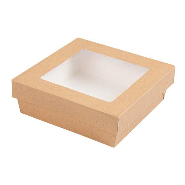 Garcia De Pou CAJITAS+TAPAS CON VENTANA 'THEPACK' 750 ML 220 G/M2 +12PP +OPP 14x14x5 CM NATURAL CARTÓN ONDULADO NANO-MICRO (250 UNID.)